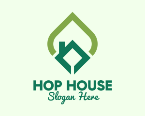 Eco House Leaf logo design