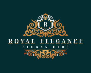 Royal Flower Shield logo design