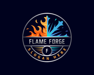 Hvac Fire Cooling logo design