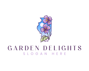 Illinois Garden Flower logo design