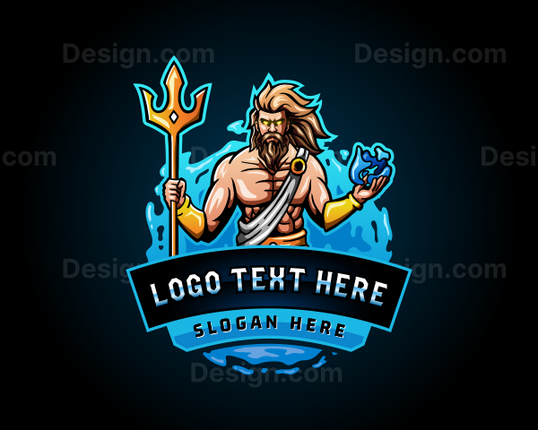 Greek God Poseidon Logo