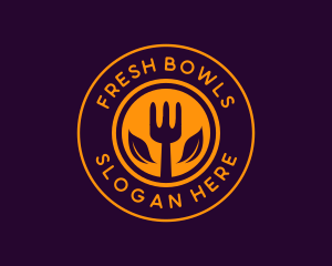 Organic Leaf Spoon Restaurant logo design