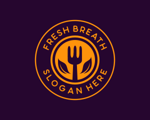 Organic Leaf Spoon Restaurant logo design