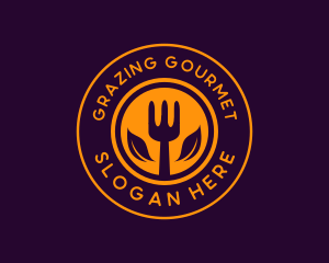 Organic Leaf Spoon Restaurant logo design