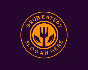 Organic Leaf Spoon Restaurant logo design