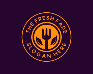 Organic Leaf Spoon Restaurant logo design