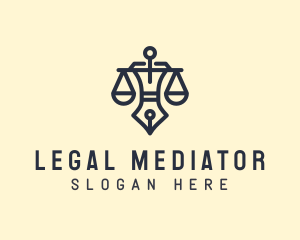 Lawyer Scale Pen logo design