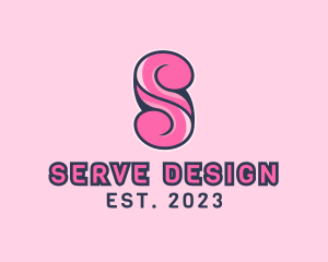 Pink Fashion Letter S logo design