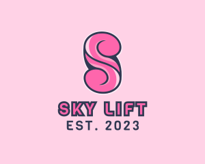 Pink Fashion Letter S logo design