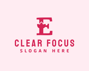 Pink Letter E Flower  Logo