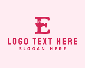 Pink Letter E Flower  Logo