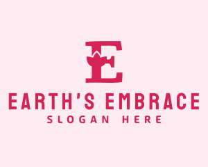 Pink Letter E Flower  logo