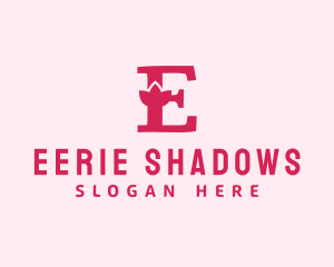 Pink Letter E Flower  logo design