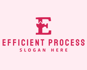 Pink Letter E Flower  logo design