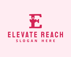 Pink Letter E Flower  logo design