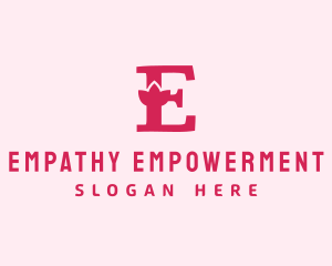 Pink Letter E Flower  logo design