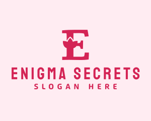 Pink Letter E Flower  logo design