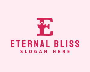 Pink Letter E Flower  logo design