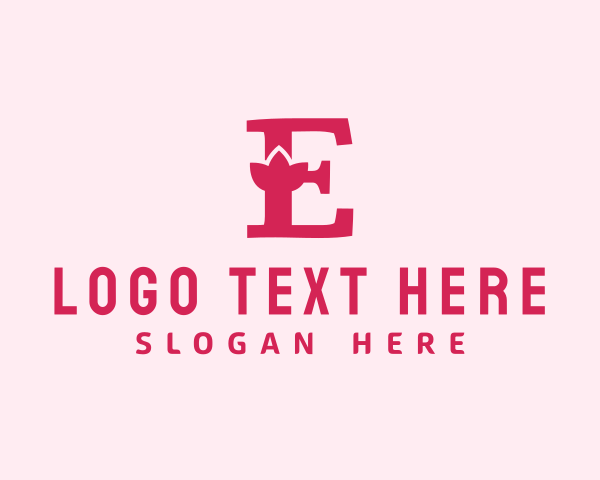 Pink Letter E Flower  logo