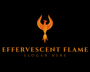 Flame Phoenix Bird logo design