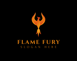 Flame Phoenix Bird logo design