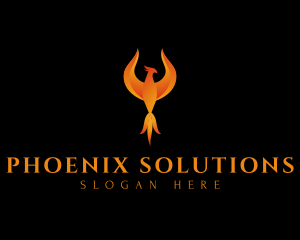 Flame Phoenix Bird logo design