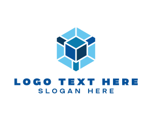 Blue Cube Hexagon logo