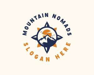 Mountain Outdoor Compass logo design