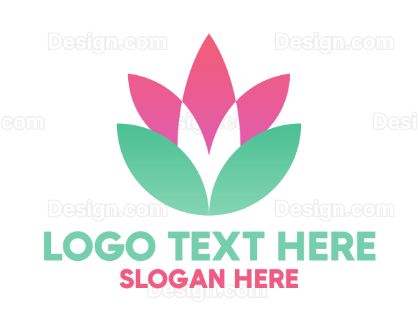 Symmetrical Flower Badge Logo