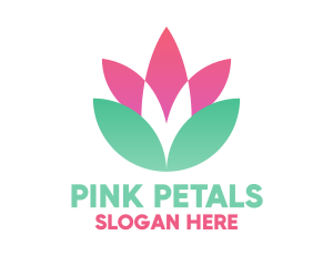 Symmetrical Flower Badge logo design