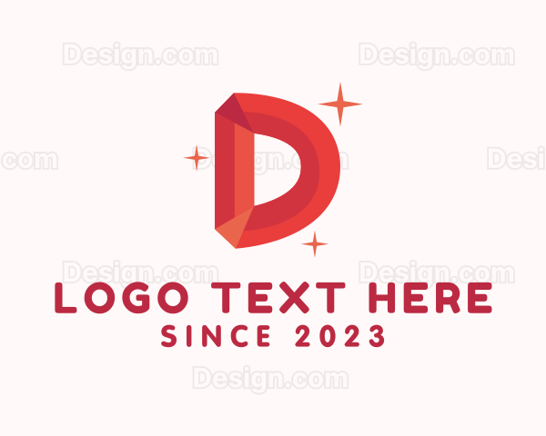 Shiny Gem Letter D Logo