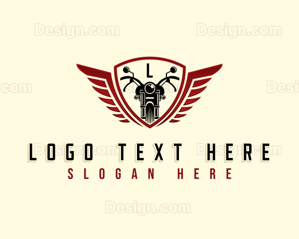 Motorcycle Shield Wings Logo