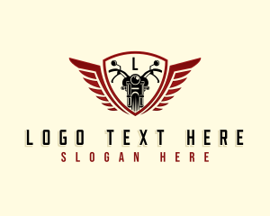 Motorcycle Shield Wings Logo