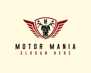 Motorcycle Shield Wings logo design