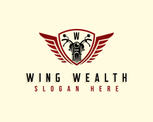 Motorcycle Shield Wings logo design