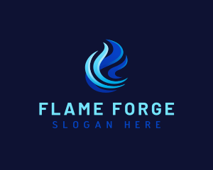 Torch Fire Flame logo design