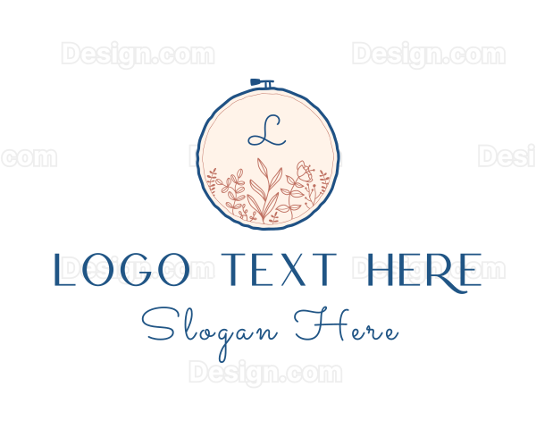 Floral Embroidery Handicraft Logo