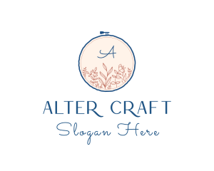 Floral Embroidery Handicraft logo design