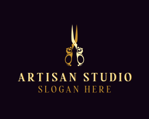 Stylish Scissors Shears logo design