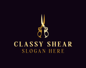 Stylish Scissors Shears logo design