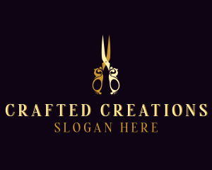 Stylish Scissors Shears logo design