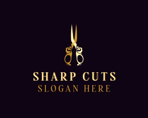 Stylish Scissors Shears logo design