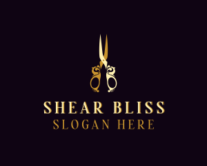 Stylish Scissors Shears logo design