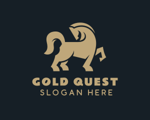 Gold Premium Horse logo design