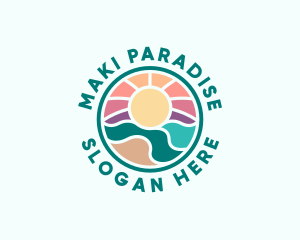 Beach Paradise Island logo design