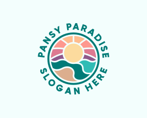 Beach Paradise Island logo design