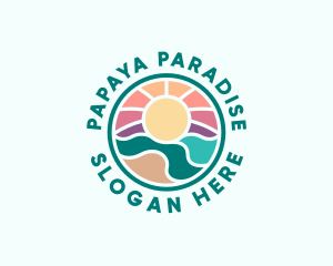 Beach Paradise Island logo design