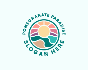 Beach Paradise Island logo design