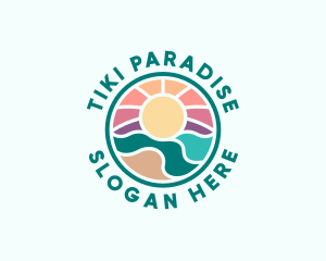 Beach Paradise Island logo design