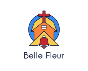 Geometric Church Bell logo design